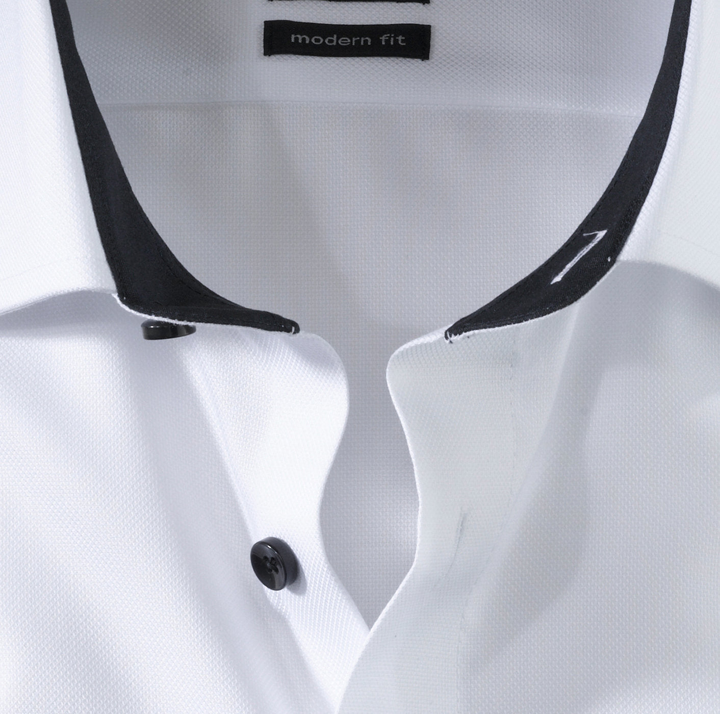 Olymp White Texture+Detail Modern Fit Shirt