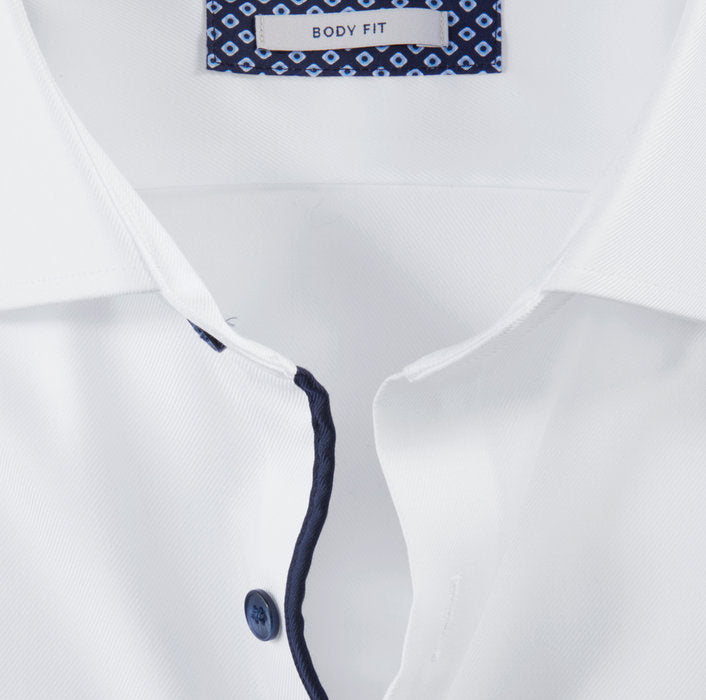 Olymp White Twill+Detail Body Fit