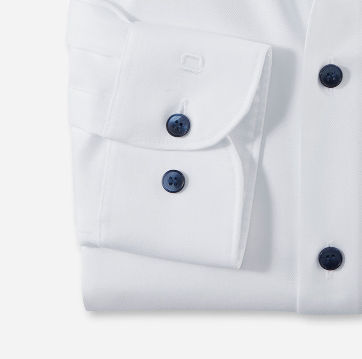 Olymp White Twill+Detail Body Fit