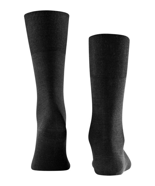 Falke Airport Black Wool Cotton Blend Sock