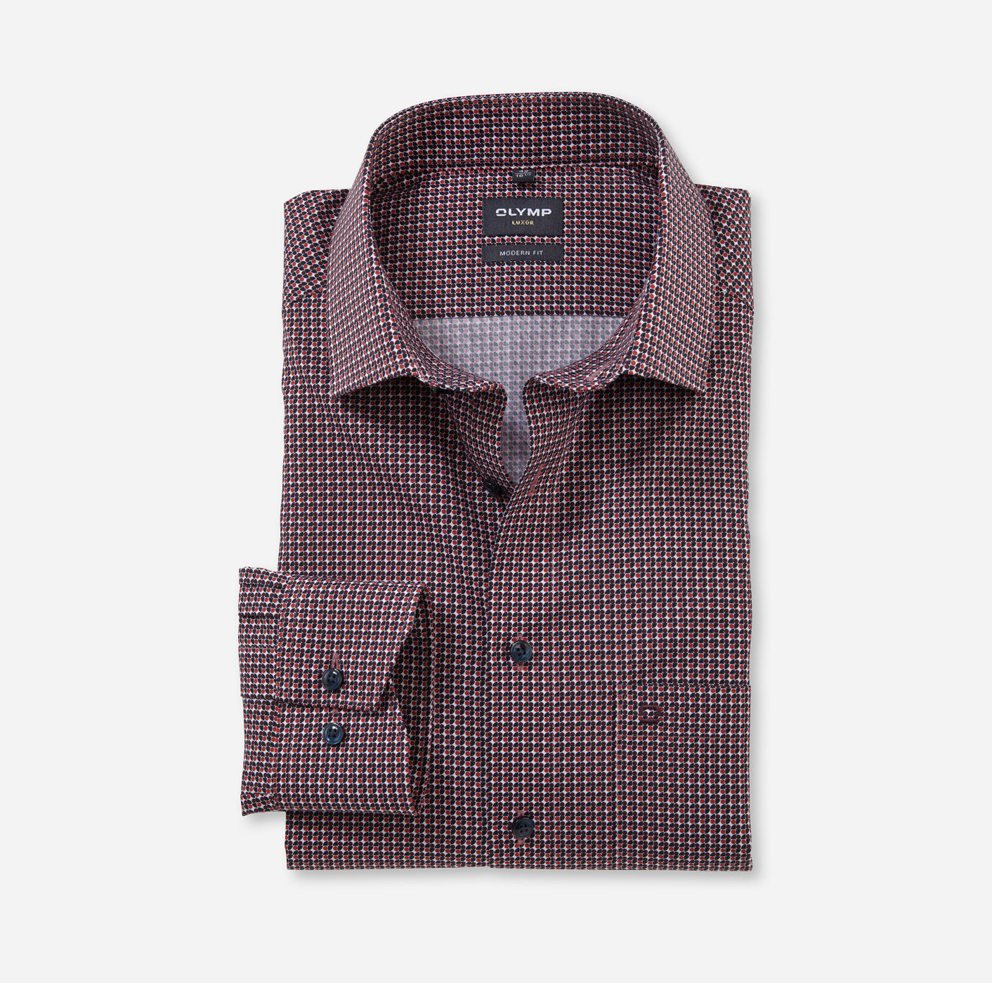 Olymp Cherry Quarters + Dots Modern Fit Shirt