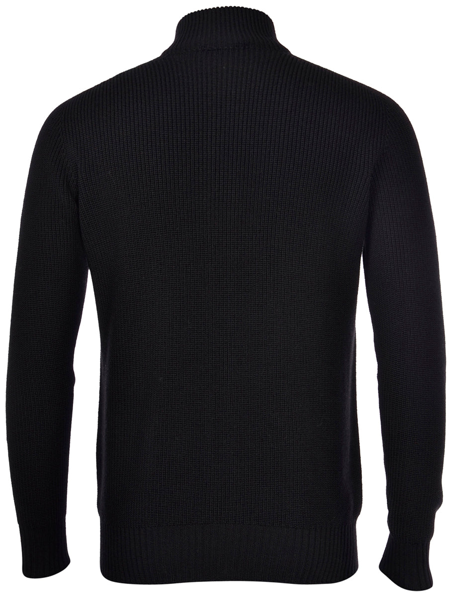 Gran Sasso Black Rain Wool Full Zipper