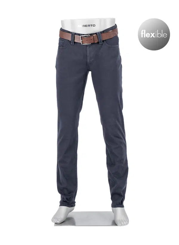 Alberto Premium Stretch 5 Pocket Navy Chinos Regular Fit