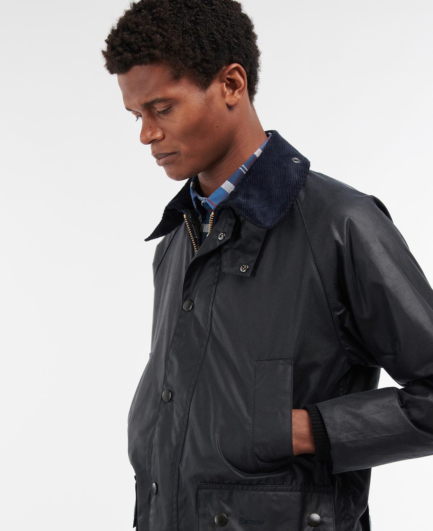 Barbour Navy Bedale Wax Jacket