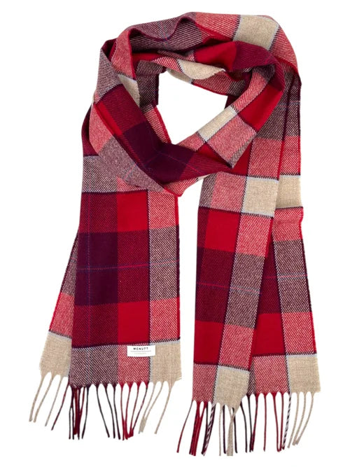 McNutts Wildberry Plaid Merino Wool Scarf