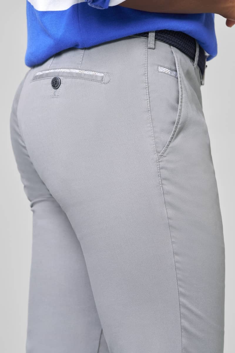 Meyer Grey Texture+Detail Cotton Trouser