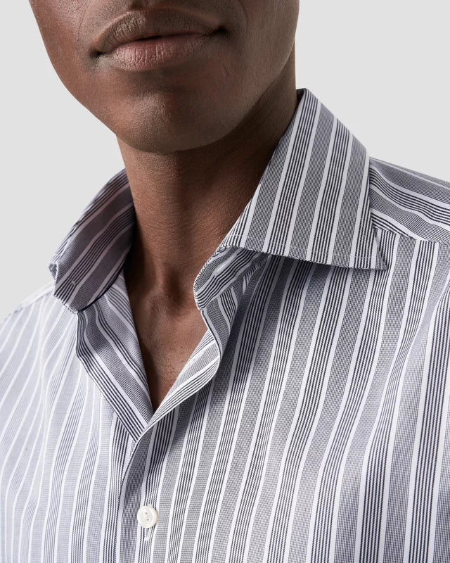 Eton Black Bold Stripe Contemporary Fit Shirt