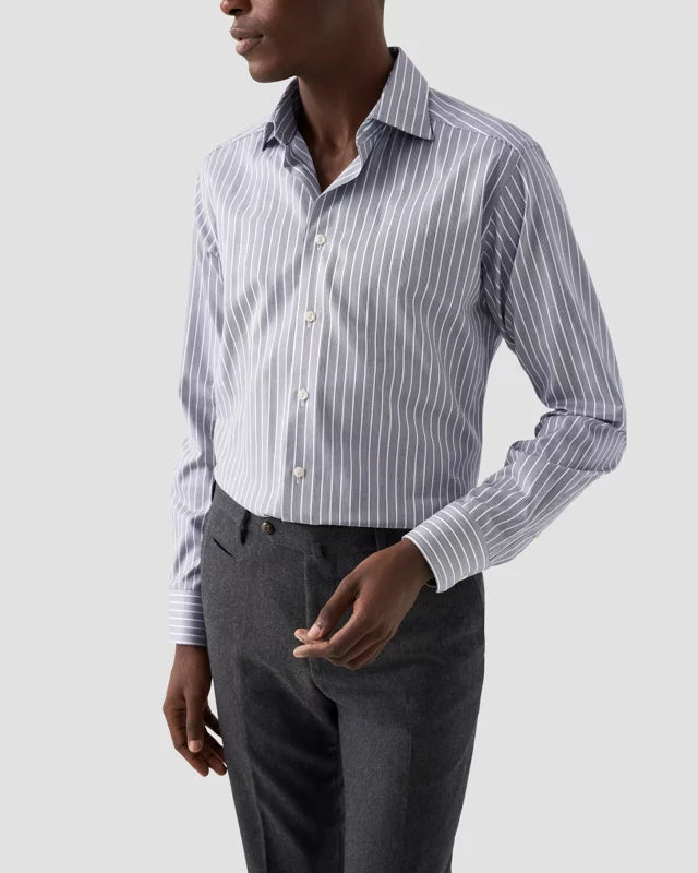 Eton Black Bold Stripe Contemporary Fit Shirt