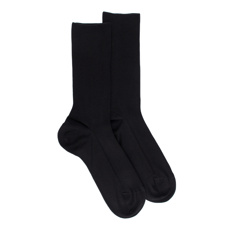Doré Doré Black Soft Top Cotton Socks