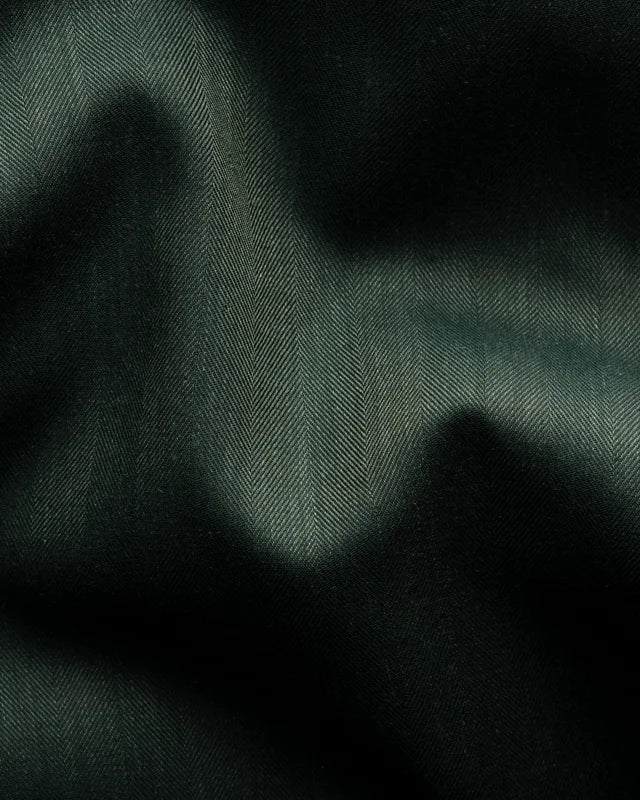 Eton Green Herringbone Wrinkle Free Flannel Contemporary Fit Shirt