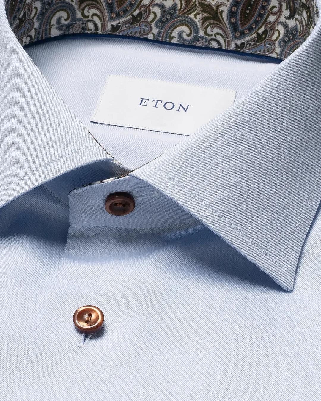 Eton Blue + Paisley Signature Twill Contemporary Fit Shirt