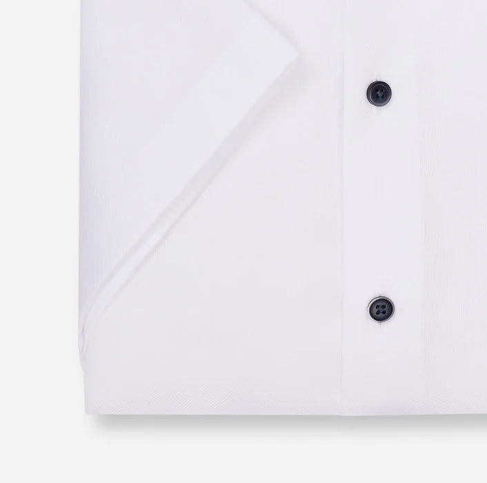 Olymp White + Detail Half Sleeve Modern Fit Shirt