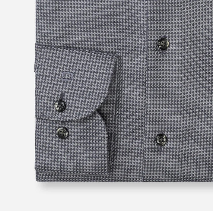 Olymp Grey Diagonal Herringbone Modern Fit Shirt