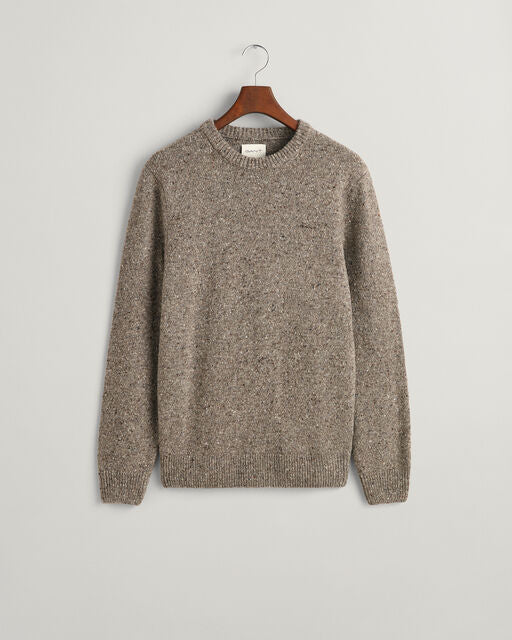 Gant Grey Salt & Pepper Wool Crew Neck