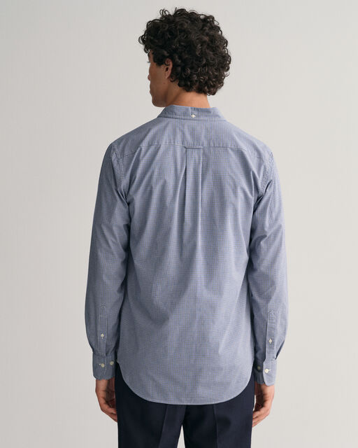 Gant Blue Micro Check Poplin Regular Fit