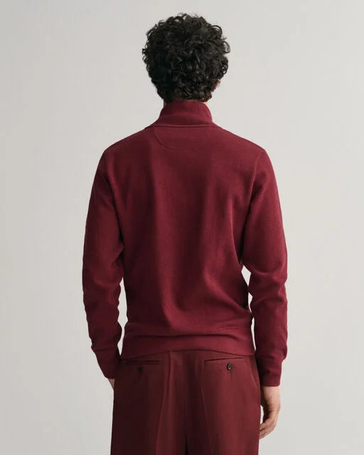 Gant Cherry Sacker Rib Cotton Half Zip Jumper