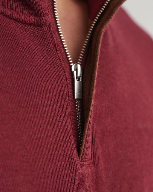 Gant Cherry Sacker Rib Cotton Half Zip Jumper