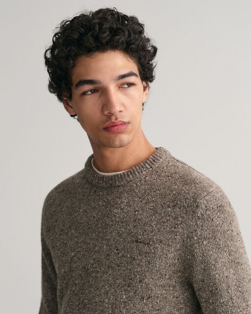 Gant Grey Salt & Pepper Wool Crew Neck