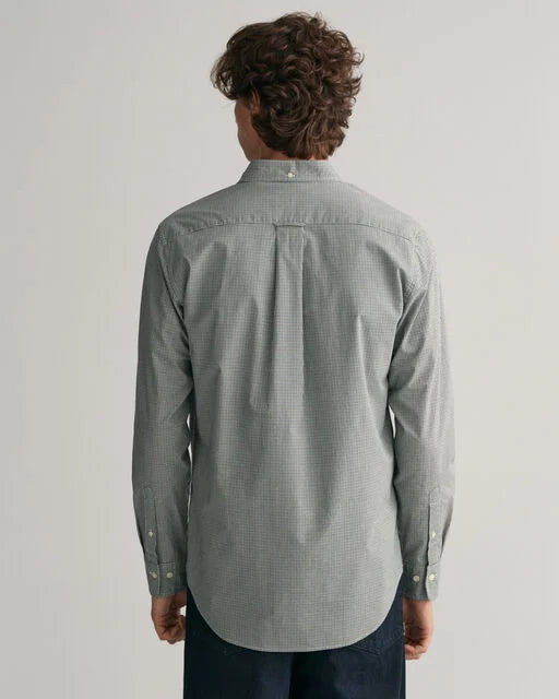 Gant Forest Green Micro Check Poplin Regular Fit