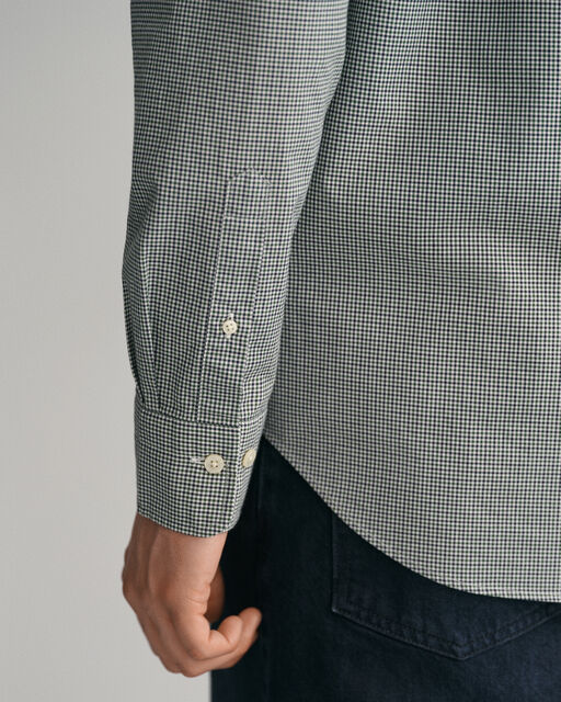 Gant Forest Green Micro Check Poplin Regular Fit
