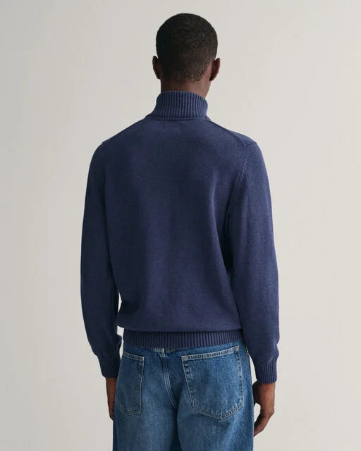 Gant Denim Cotton Half Zip Jumpers