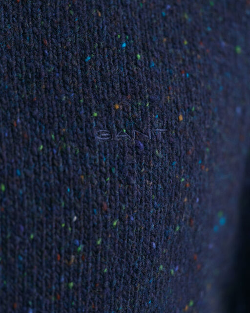 Gant Navy Salt & Pepper Wool Crew Neck