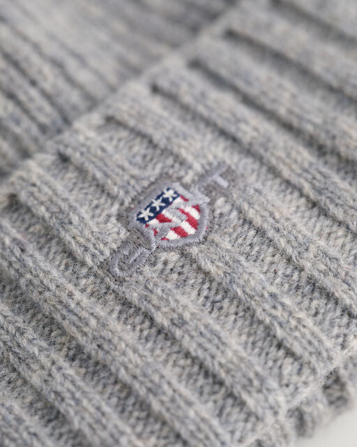 Gant Grey Shield Wool Beanie