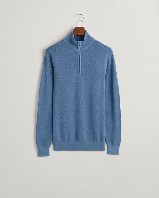 Gant Denim Cotton Pique Half Zip