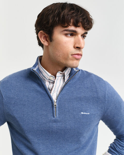 Gant Denim Cotton Pique Half Zip
