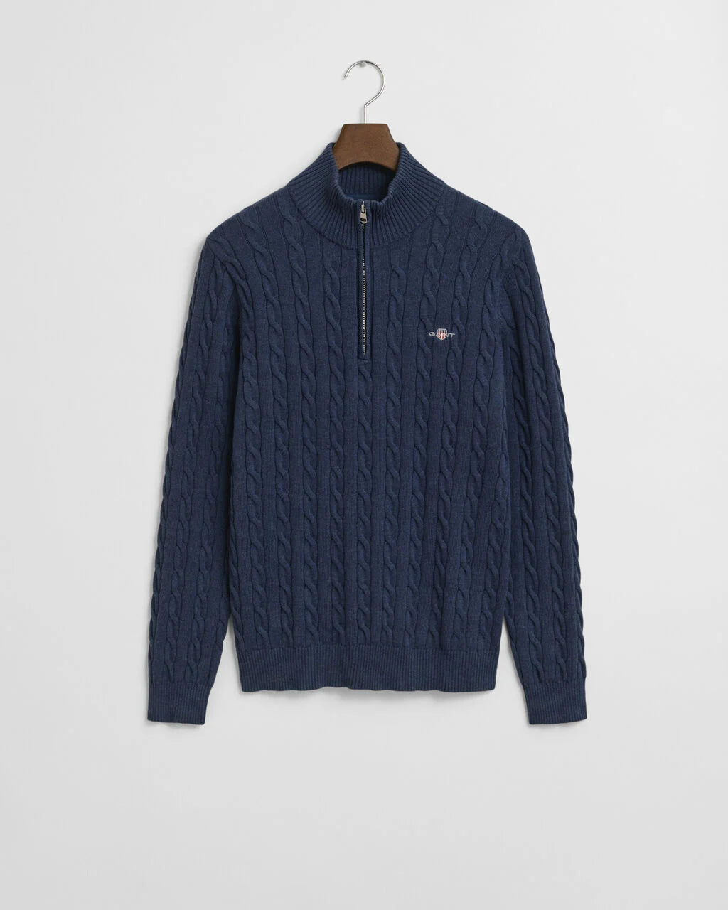 Gant Cotton Cable Knit Half-Zip Sweater