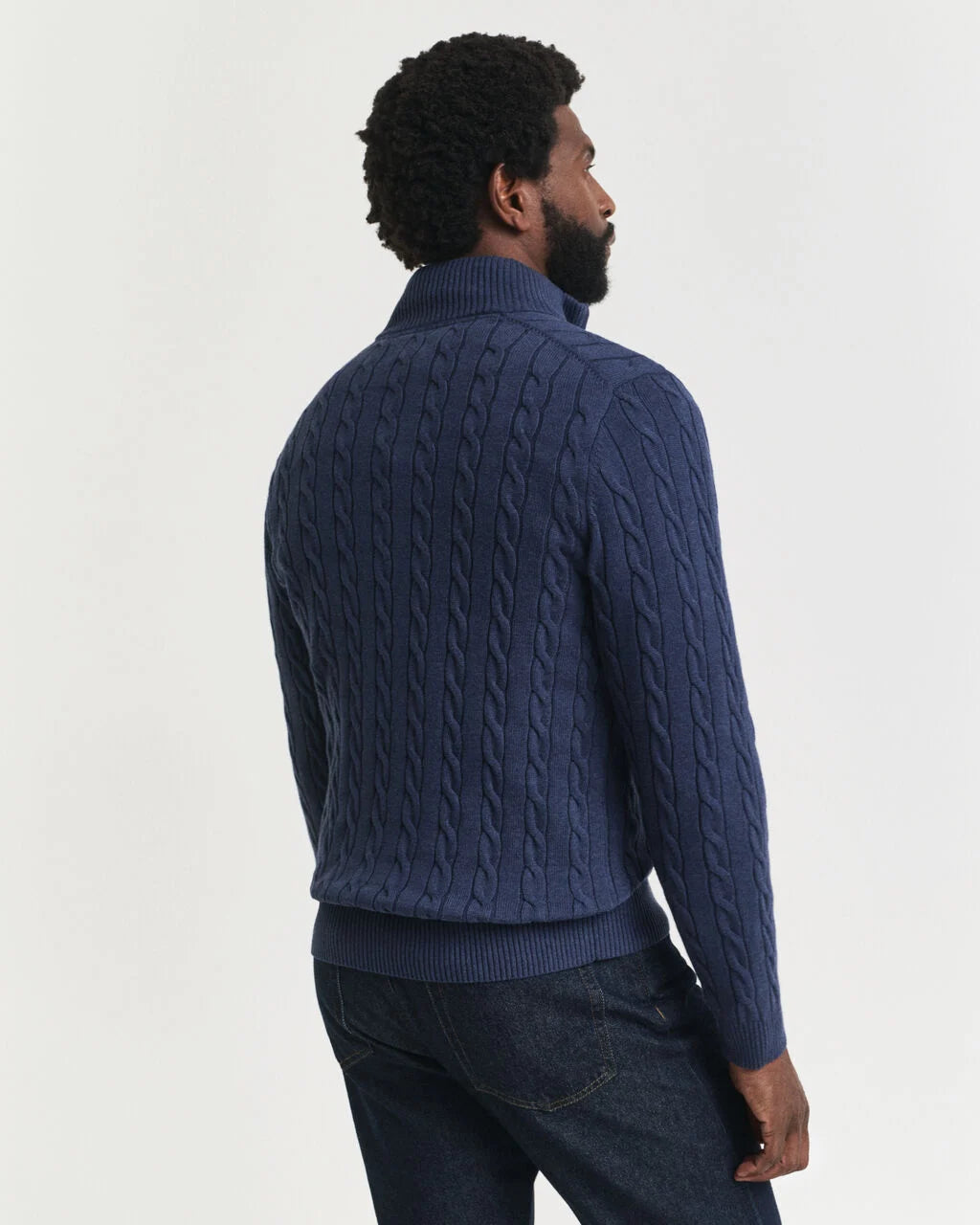 Gant Cotton Cable Knit Half-Zip Sweater