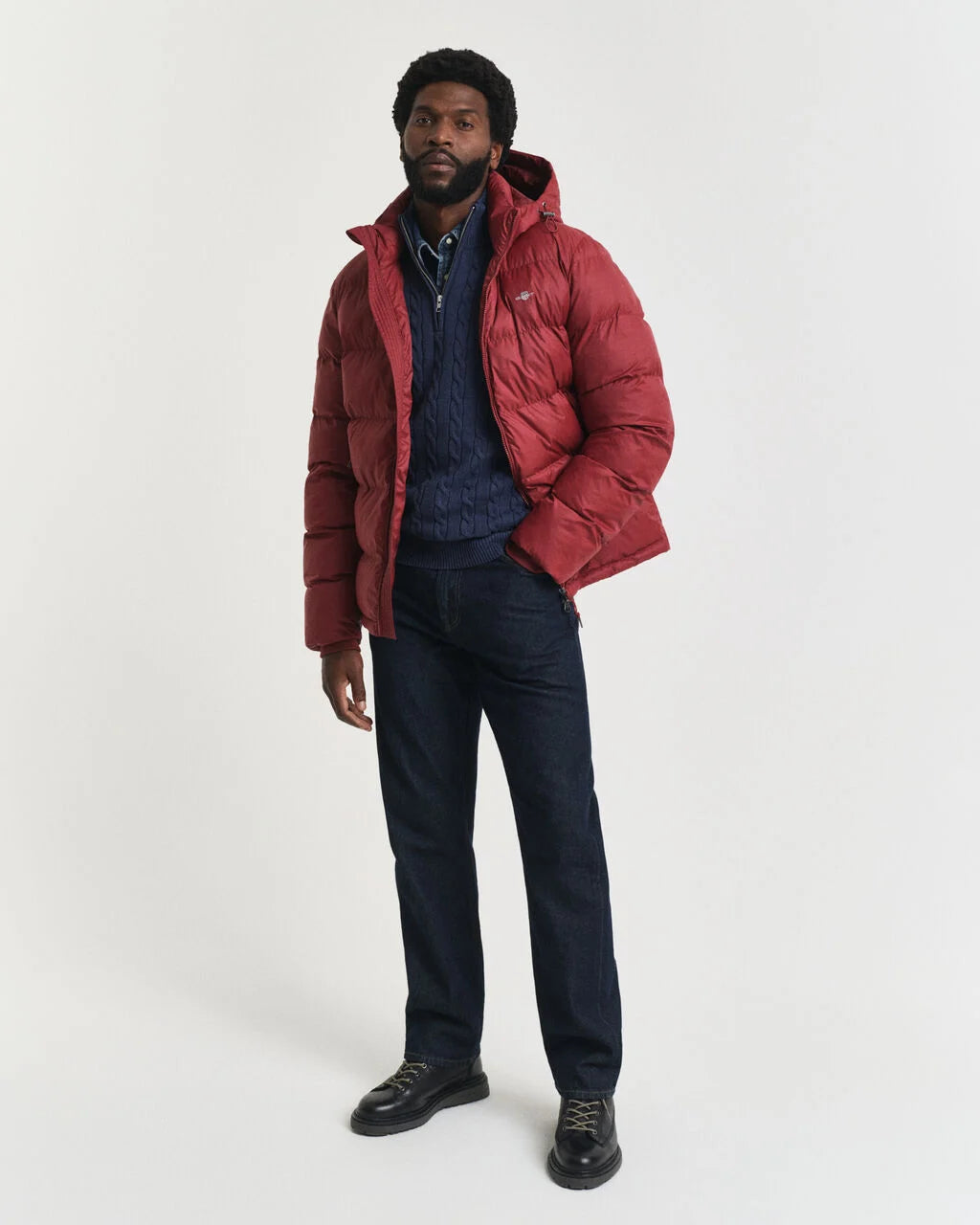Gant Cotton Cable Knit Half-Zip Sweater