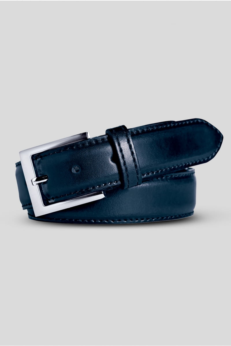 Meyer Navy Leather Belt