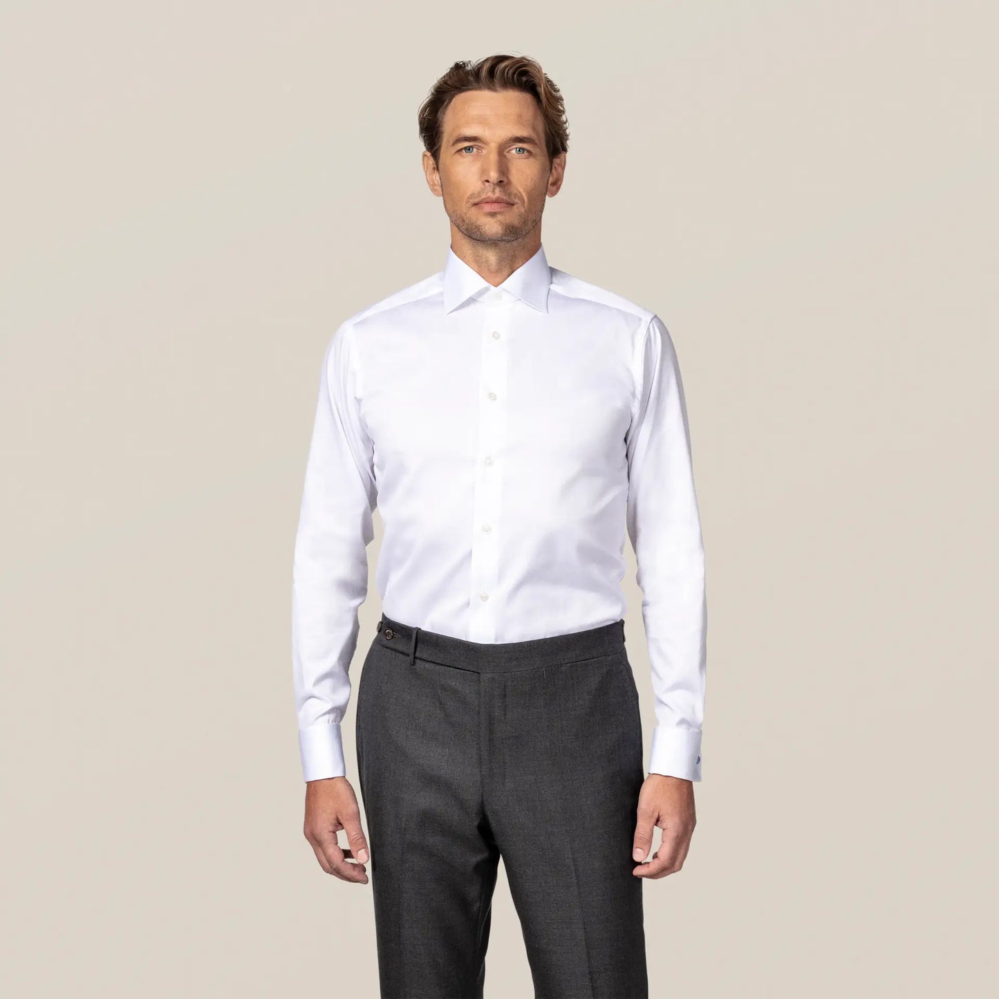 Eton White SLIM Signature Twill Shirt – Double Cuffs