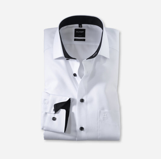 Olymp White Texture+Detail Modern Fit Shirt