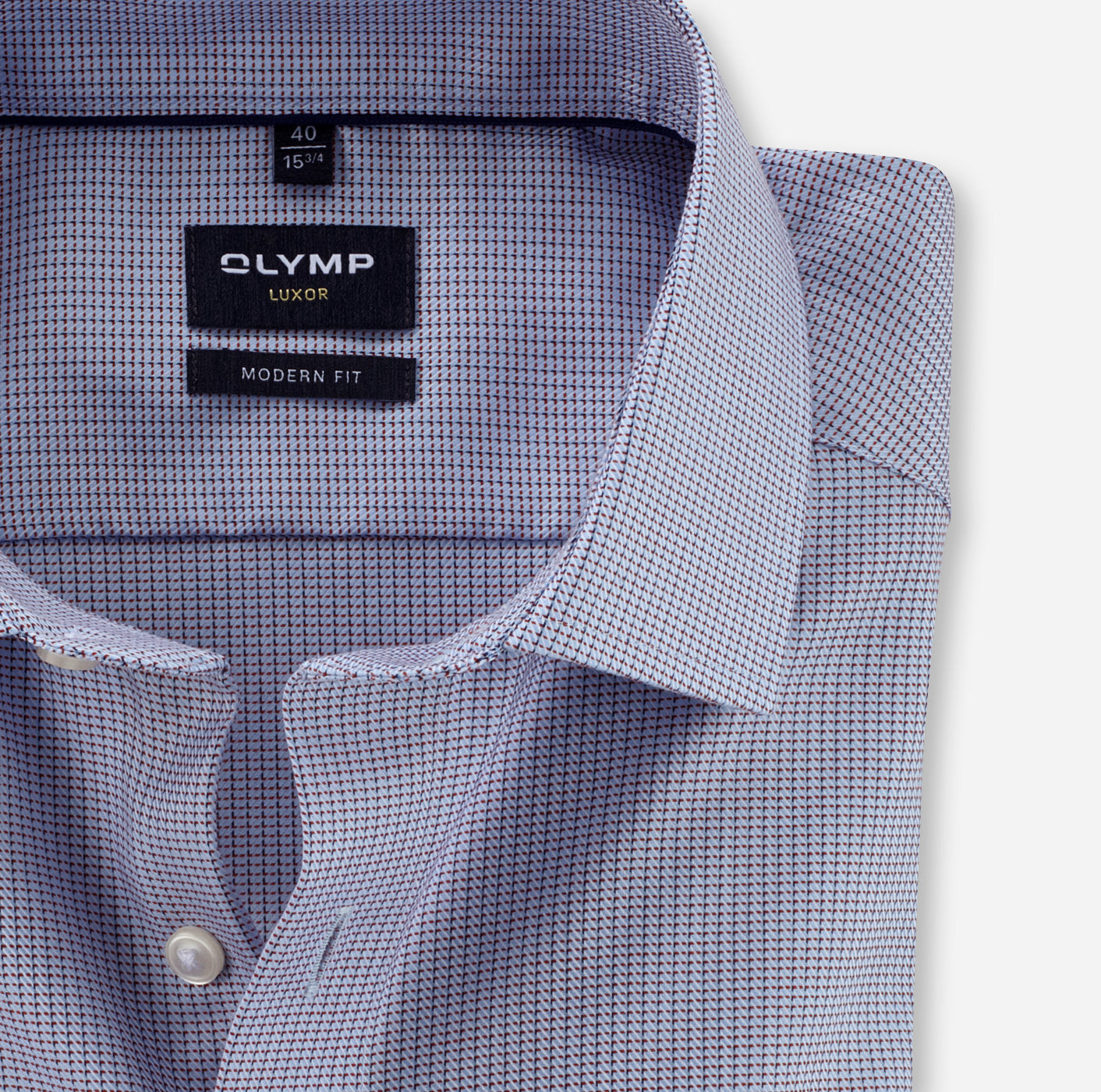 Olymp Blue+Red Unique Weave Modern Fit Shirt