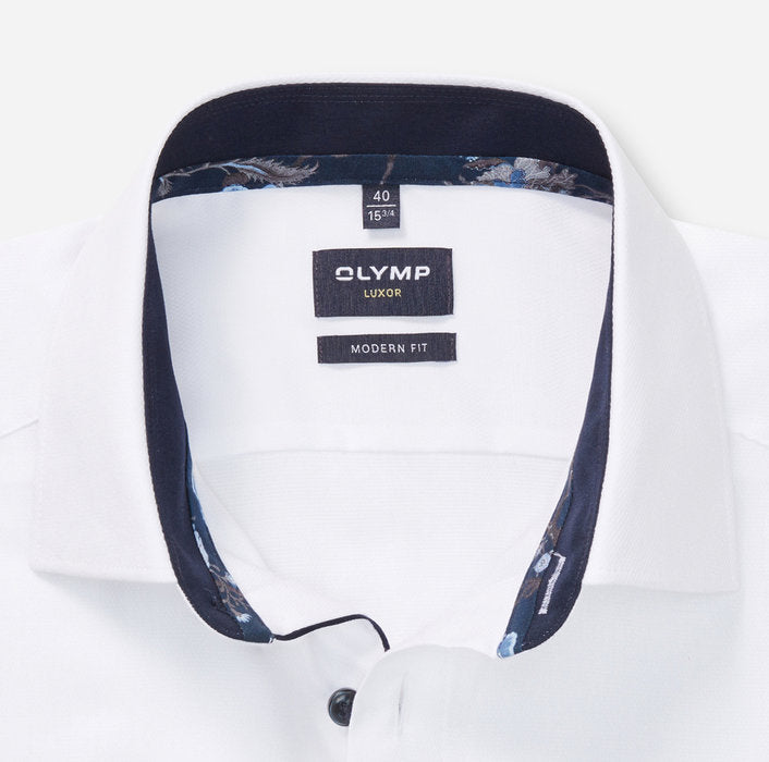 Olymp White Texture+Detail Modern Fit
