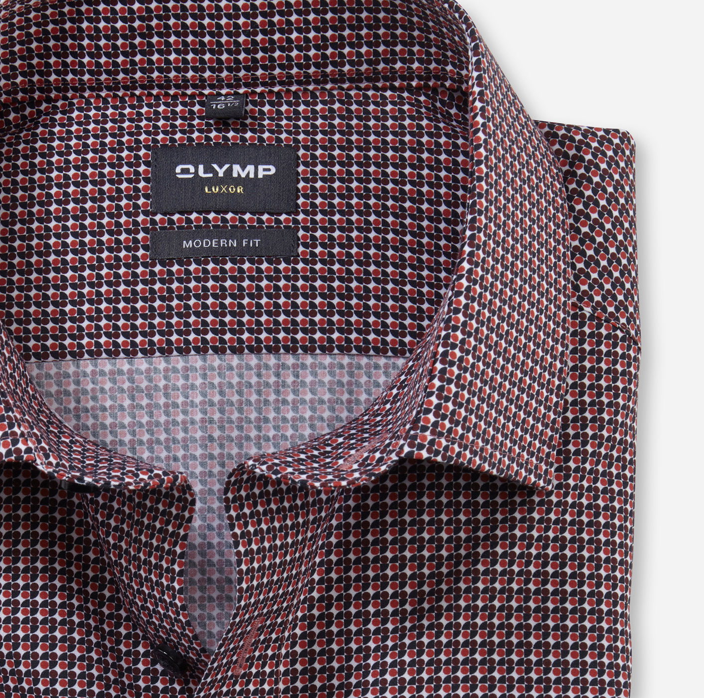 Olymp Cherry Quarters + Dots Modern Fit Shirt