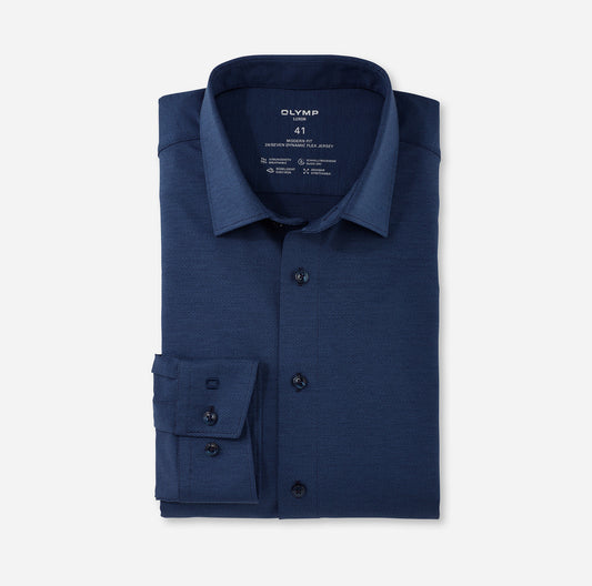 Olymp Denim Texture Look 24/7 Stretch Modern Fit Shirt