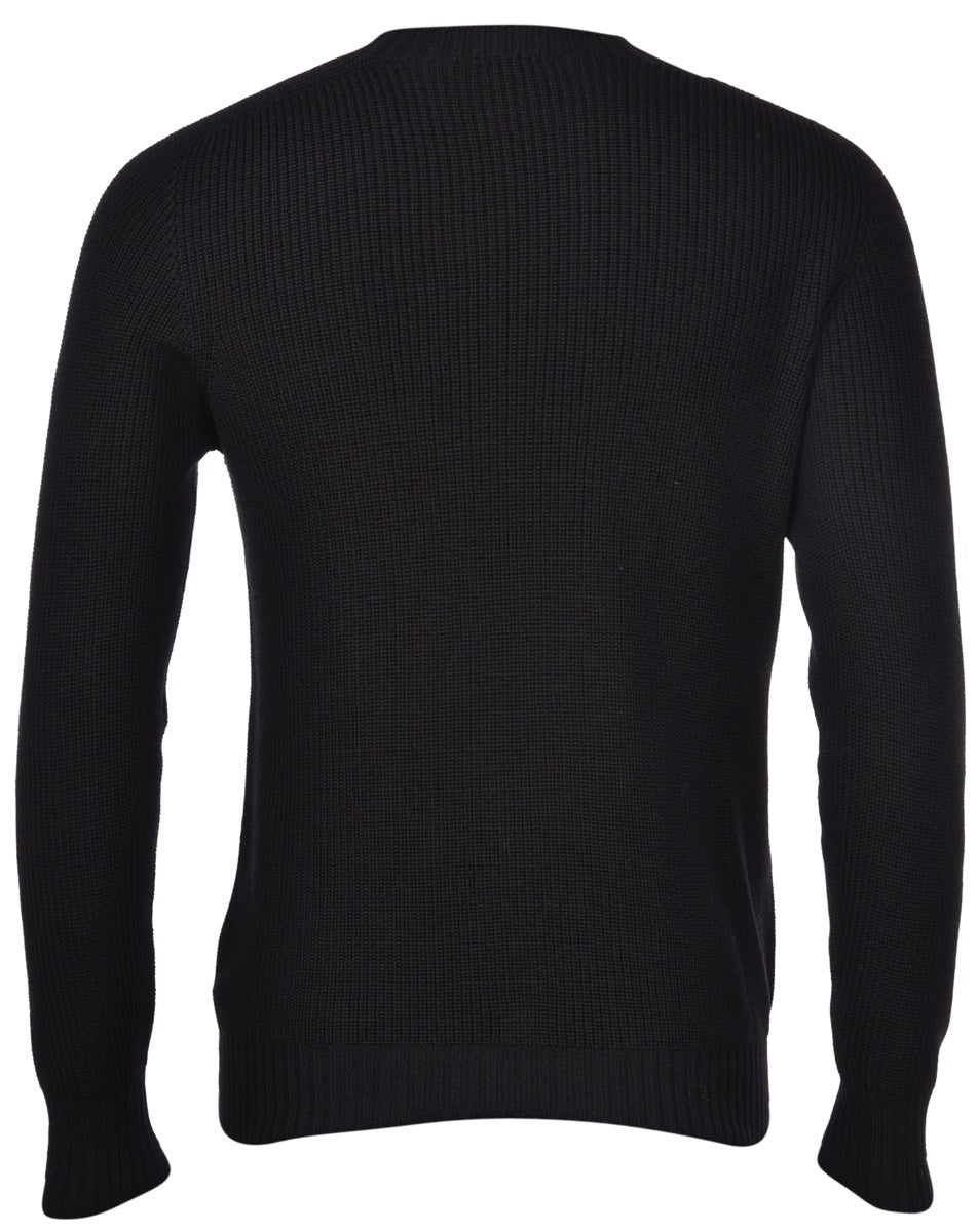 Gran Sasso Black Rain Wool Crew Neck