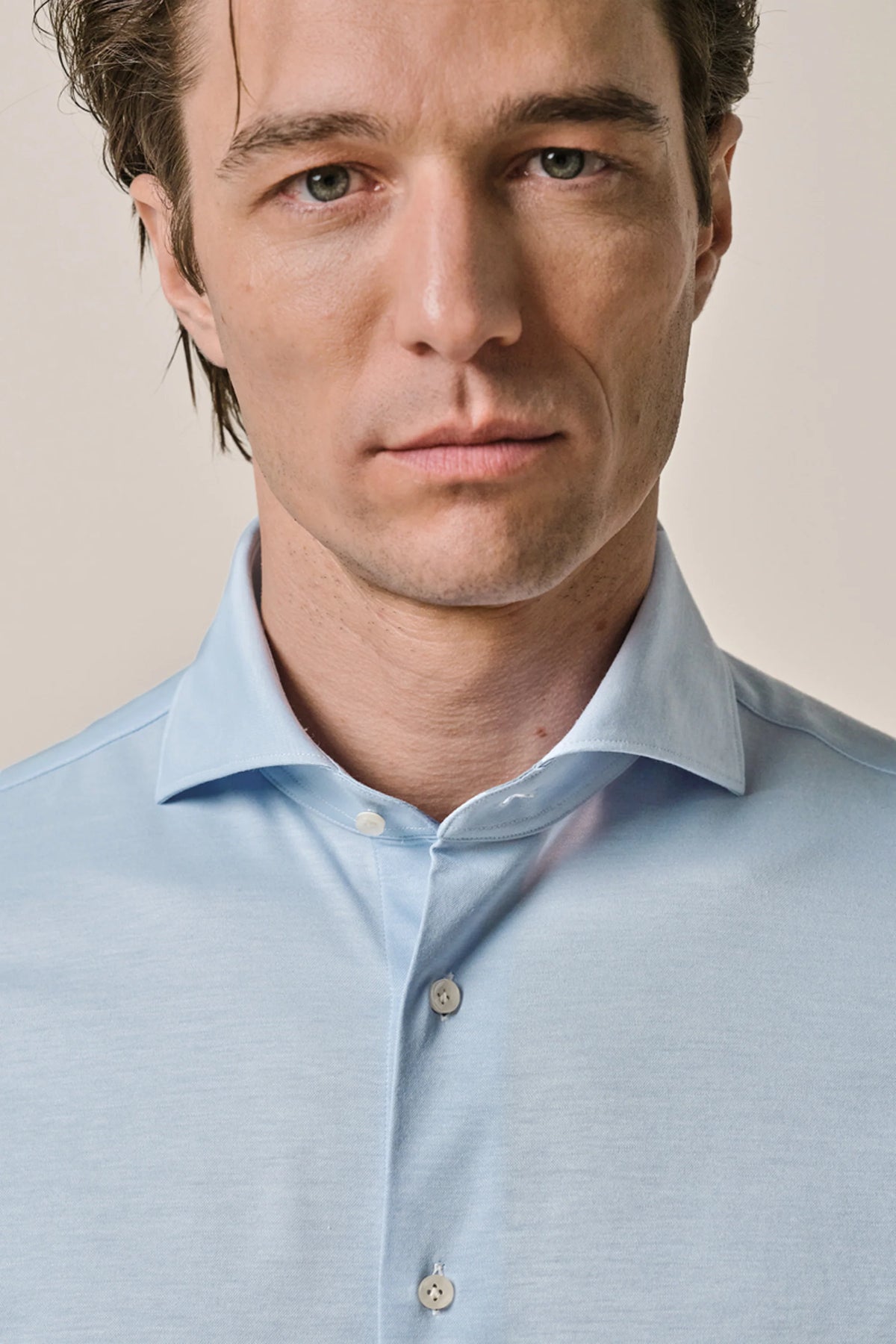 Profuomo Blue Japanese Knitted Shirt