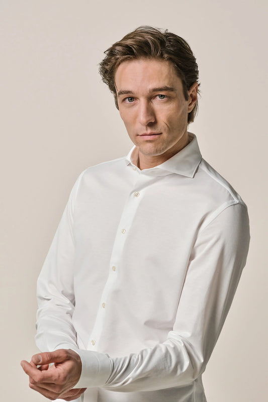 Profuomo White Japanese Knitted Shirt