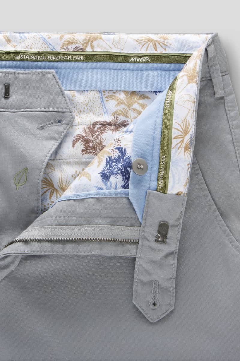 Meyer Grey Texture+Detail Cotton Trouser