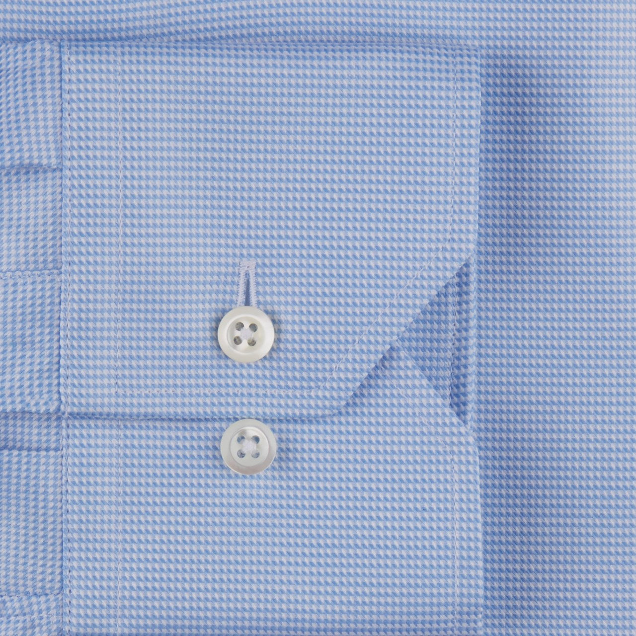Stenströms Blue Houndstooth Twill Fitted Body Shirt
