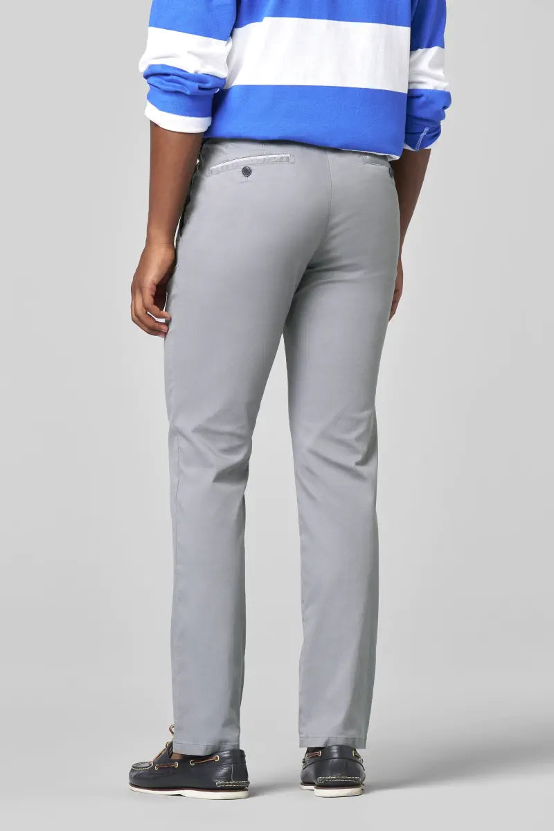 Meyer Grey Texture+Detail Cotton Trouser