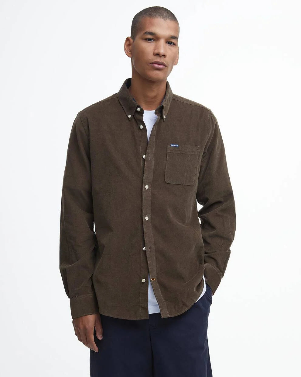 Barbour Forest Brown Ramsey Cord Shirt