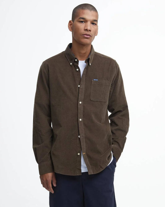 Barbour Forest Brown Ramsey Cord Shirt