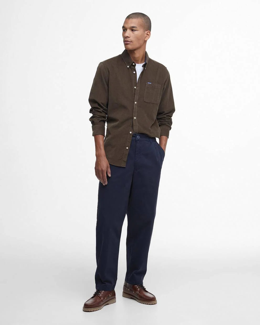 Barbour Forest Brown Ramsey Cord Shirt