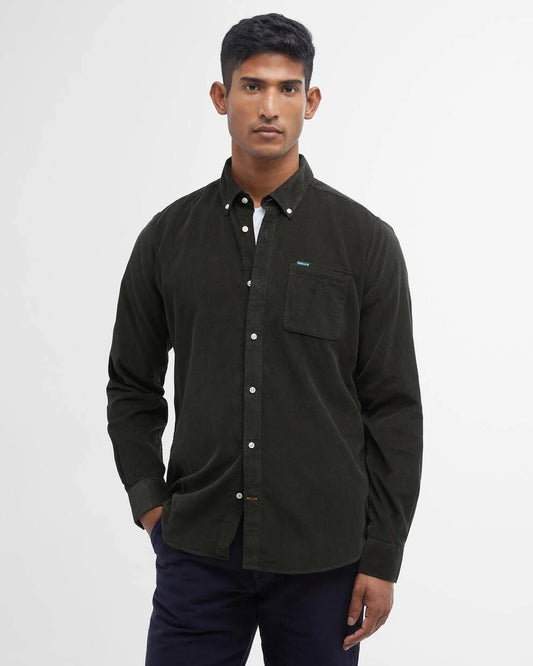 Barbour Forest Green Ramsey Cord Shirt