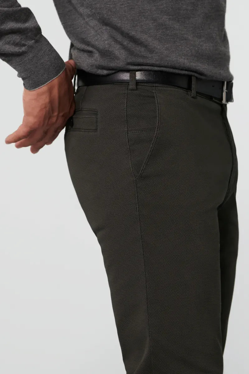 Meyer Charcoal Birdseye Cotton Trouser